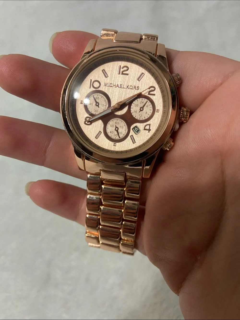 Rose Gold Chronograph Bracelet Watch